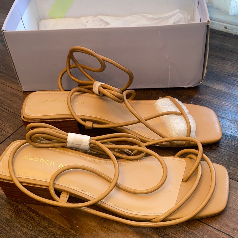 Madden Girl Tan Strappy Sandals